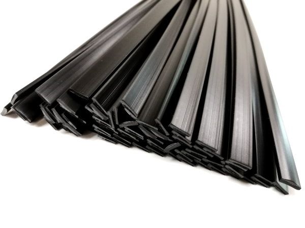 Plastique baguettes de soudure PE-HD 8x2mm Plat Noir 1kg Barres HDPE face | az-reptec
